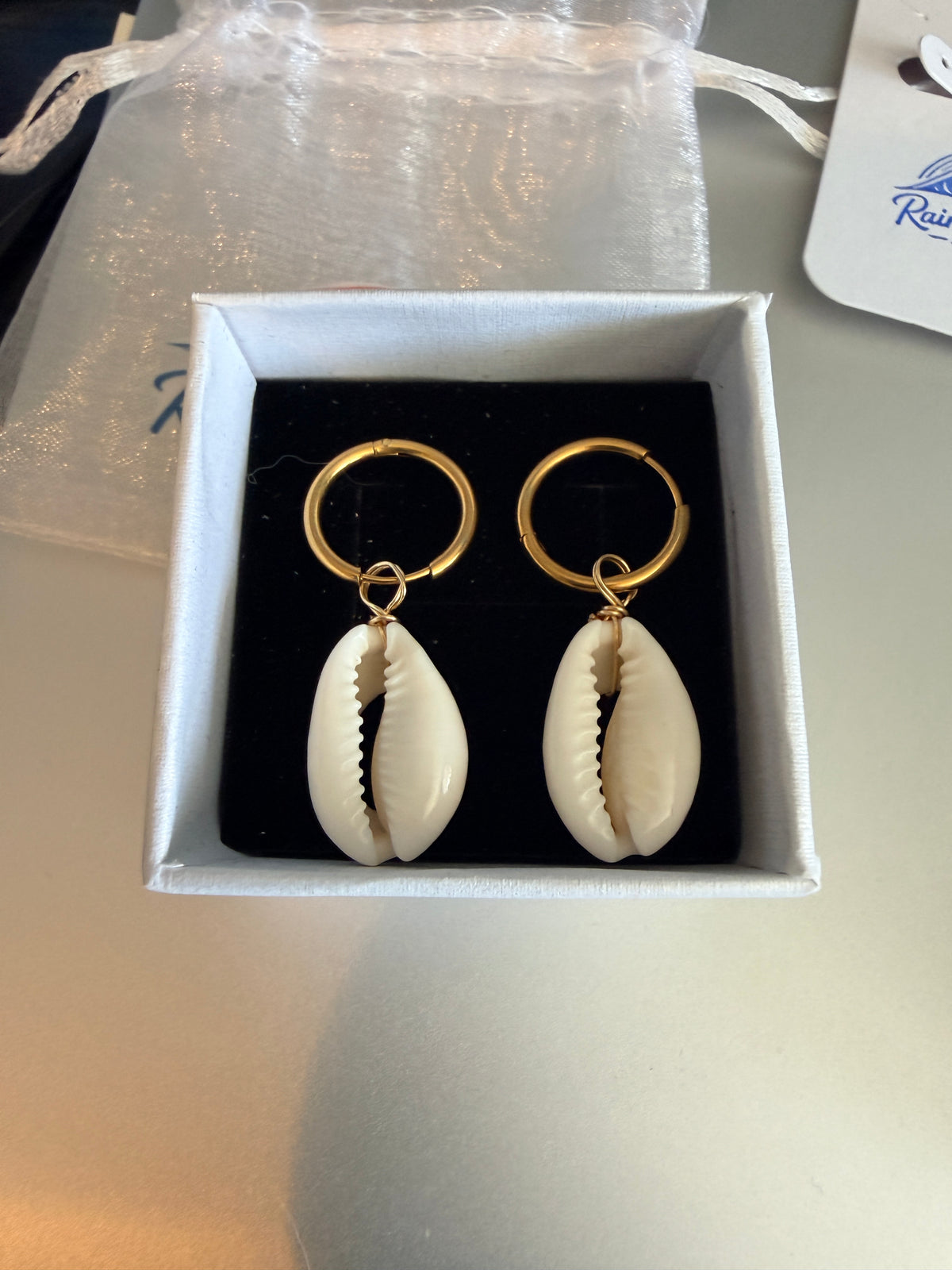 Cowrie Shell Drop Earrings