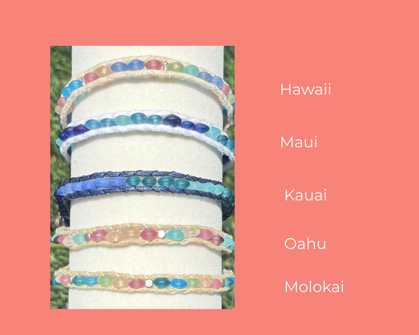 Lotus & Luna Sea Glass Anklets