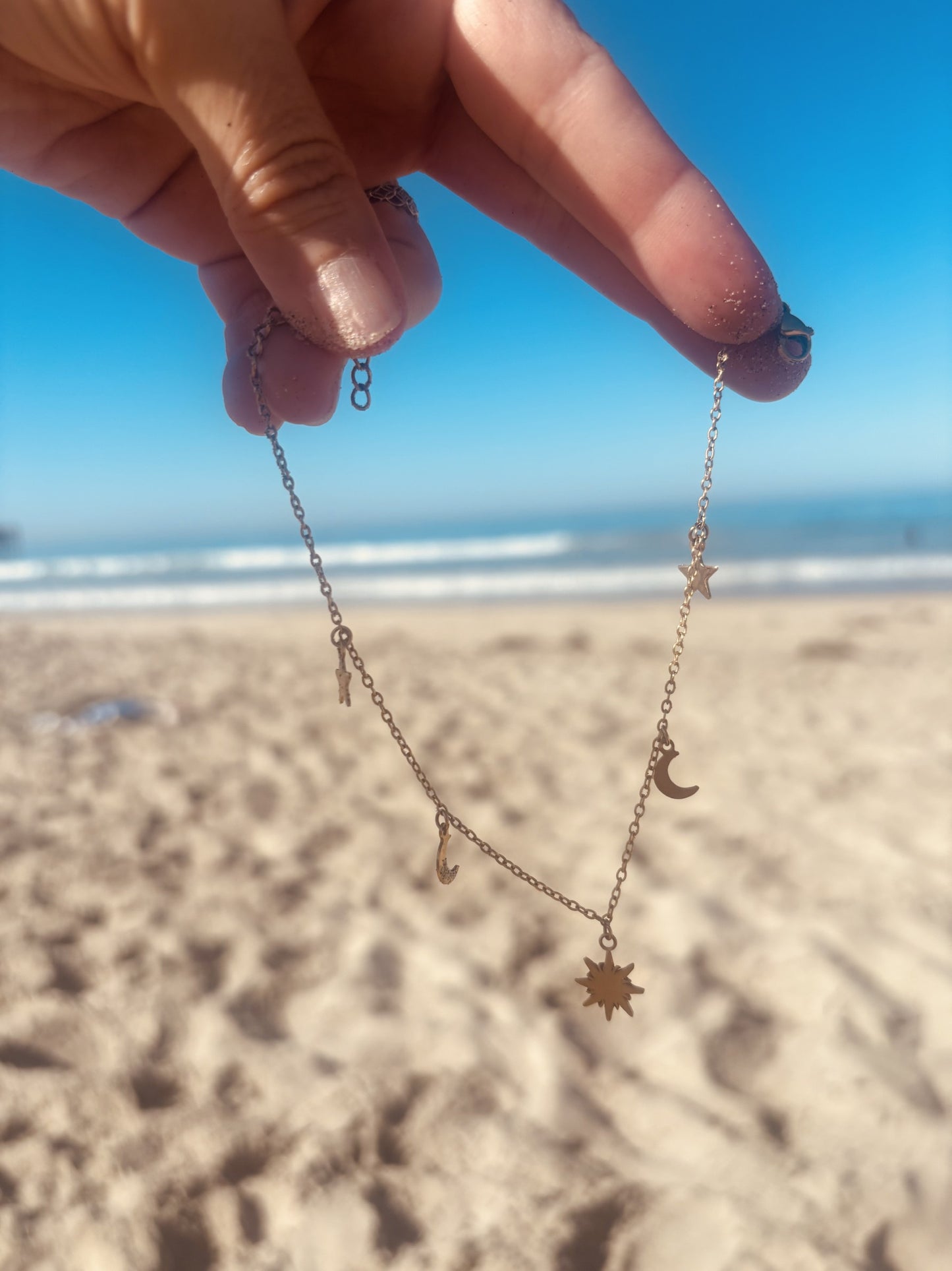 Island Nights Moon, Sun & Star Charm Anklet