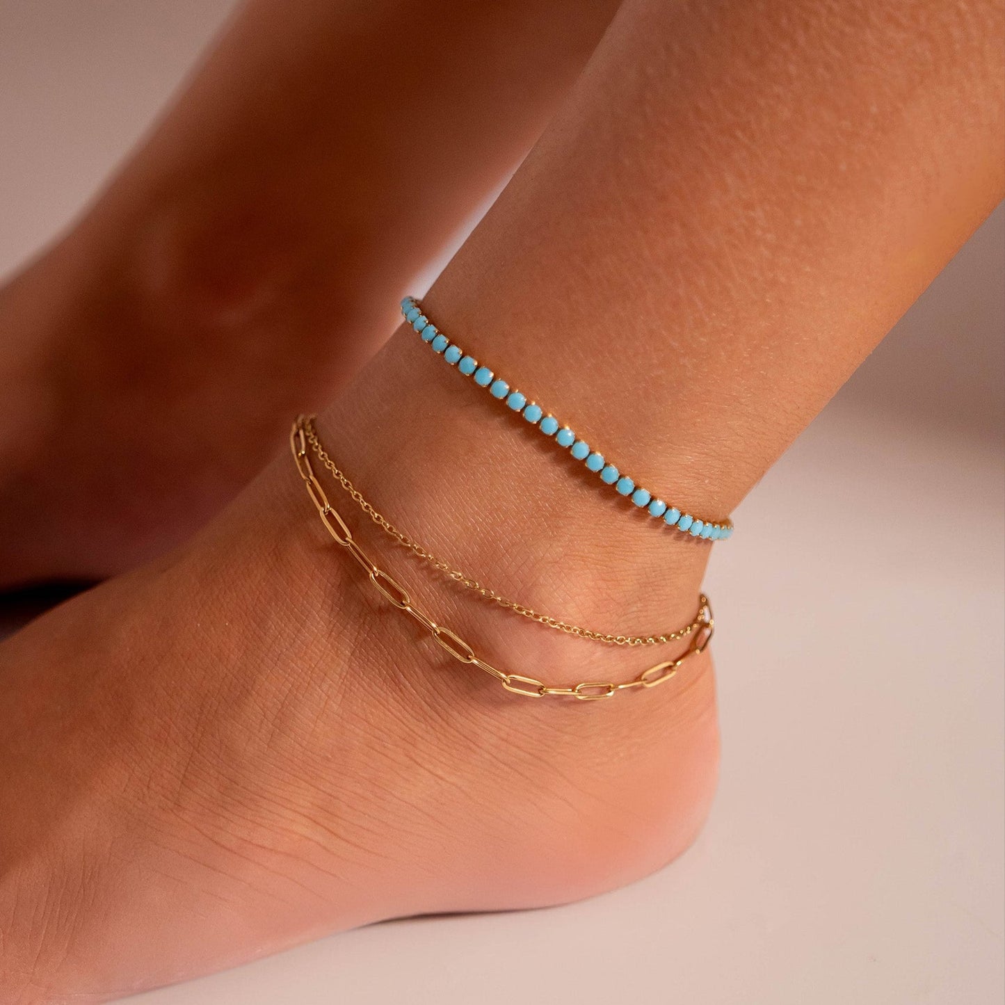 Palm Breeze Layered Anklet