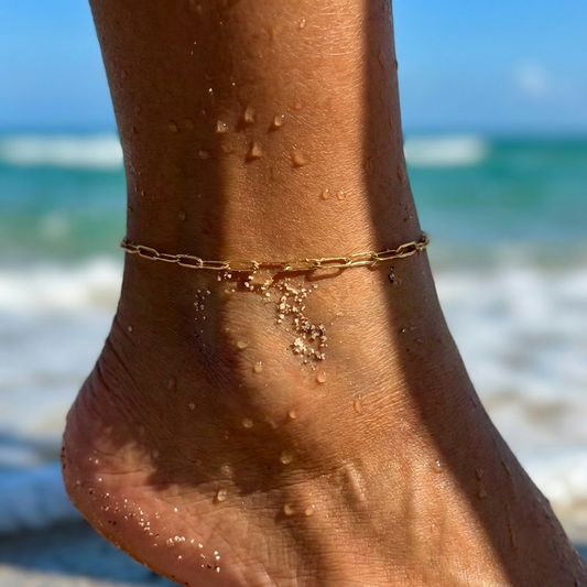 Coral Reef Paperclip Anklet